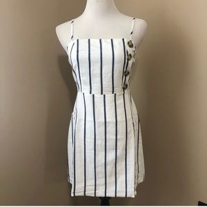 Stripped white and blue mini dress
